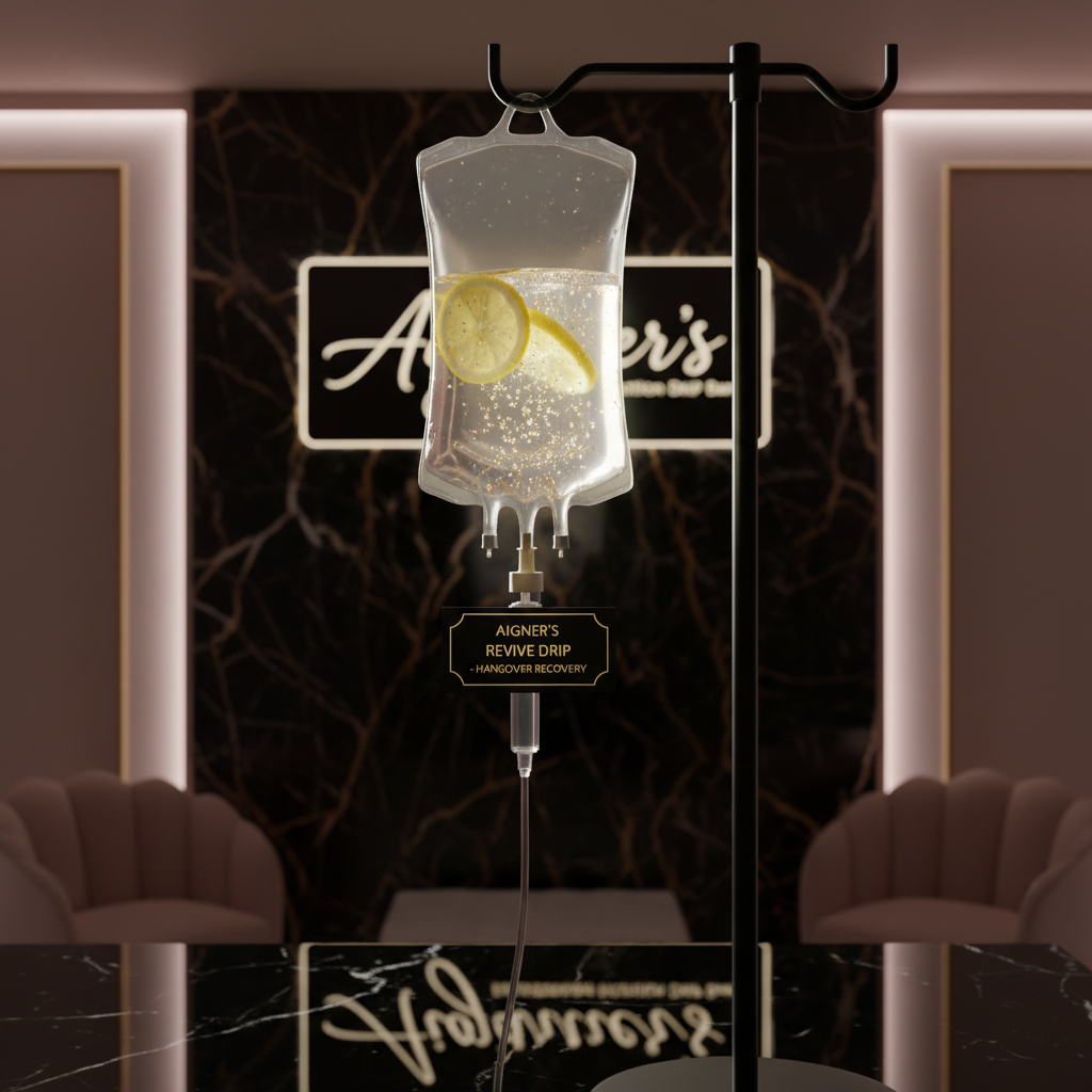 Hangover Cocktail IV Drip - black gold pink luxury